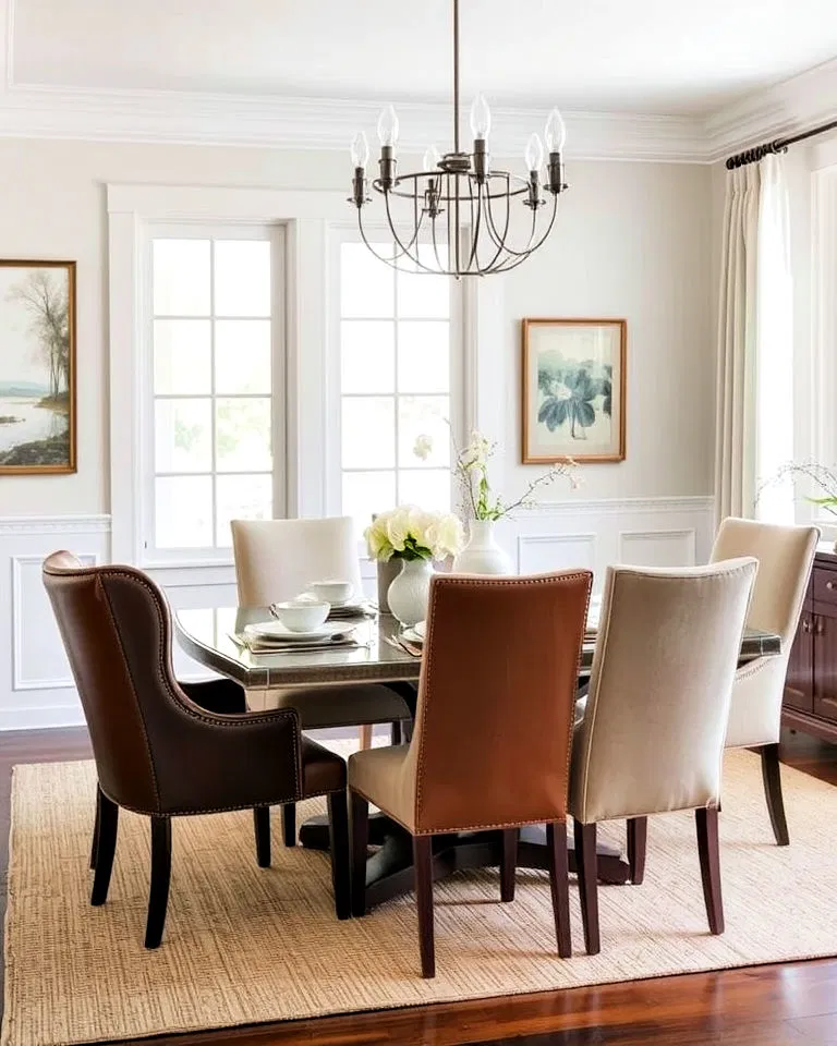 mixed upholstery chairs