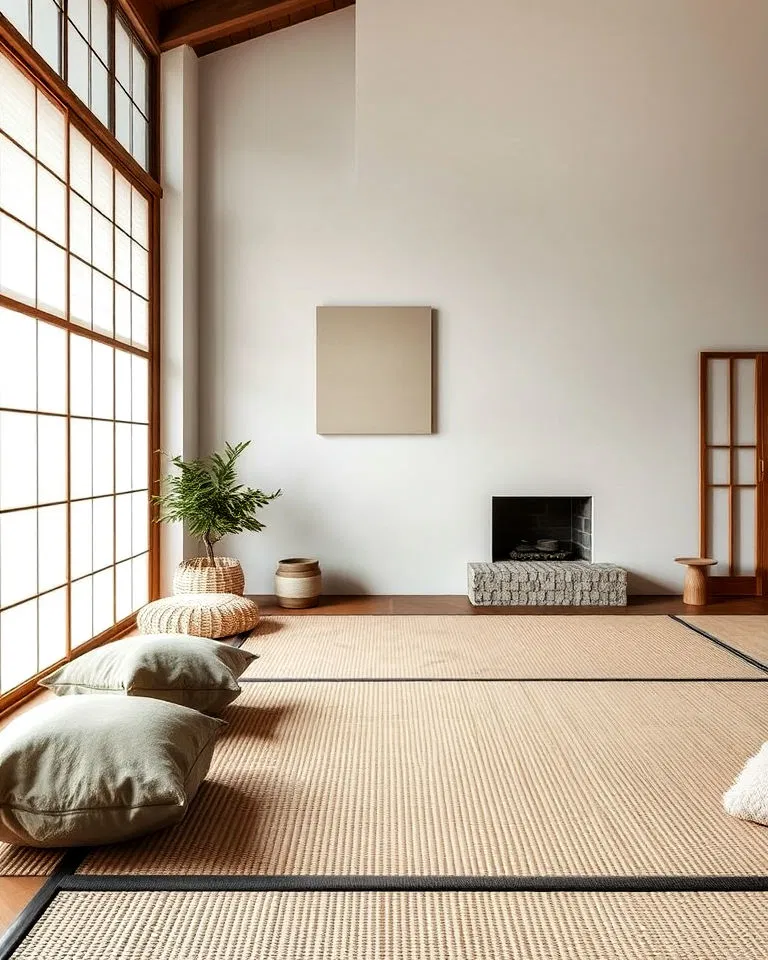 Tatami mats in Japandi interiors