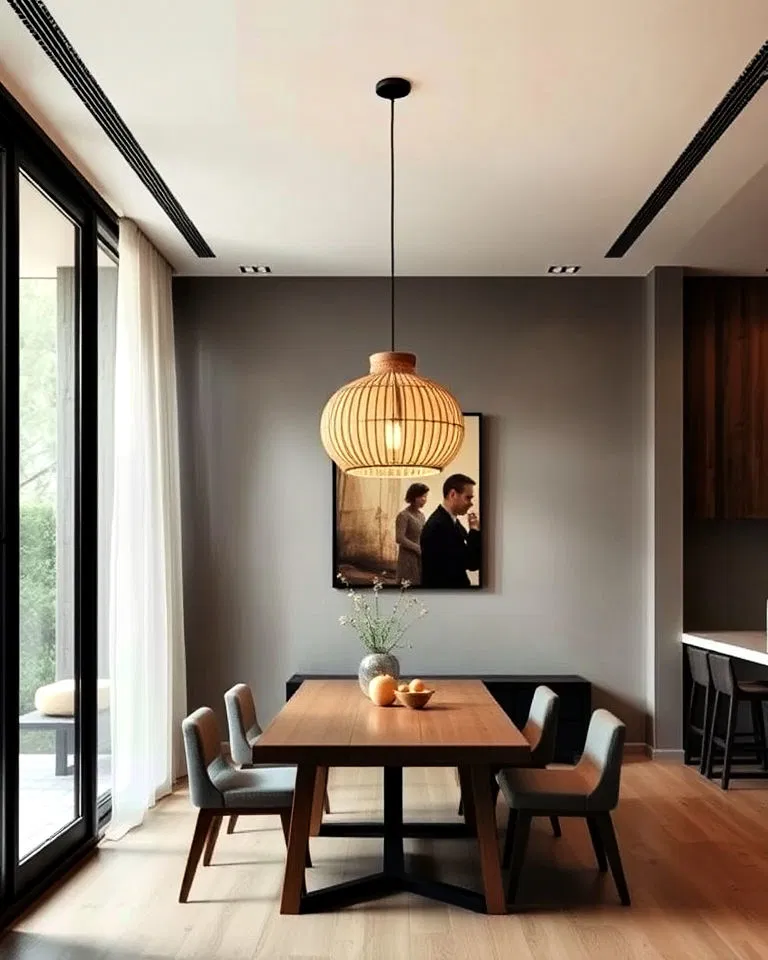 Pendant lighting in Japandi interiors