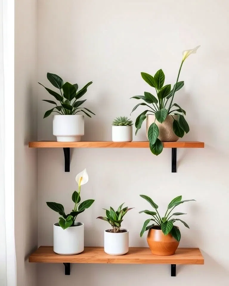 Low-maintenance greenery in Japandi interiors