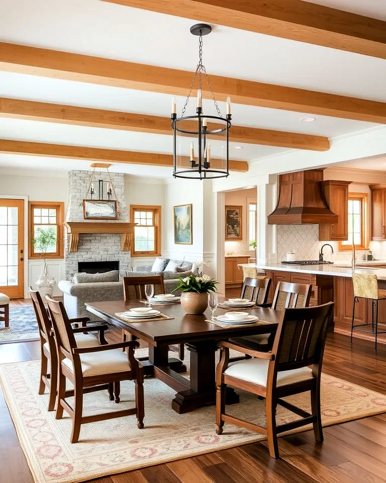 open designed craftsman style dining room