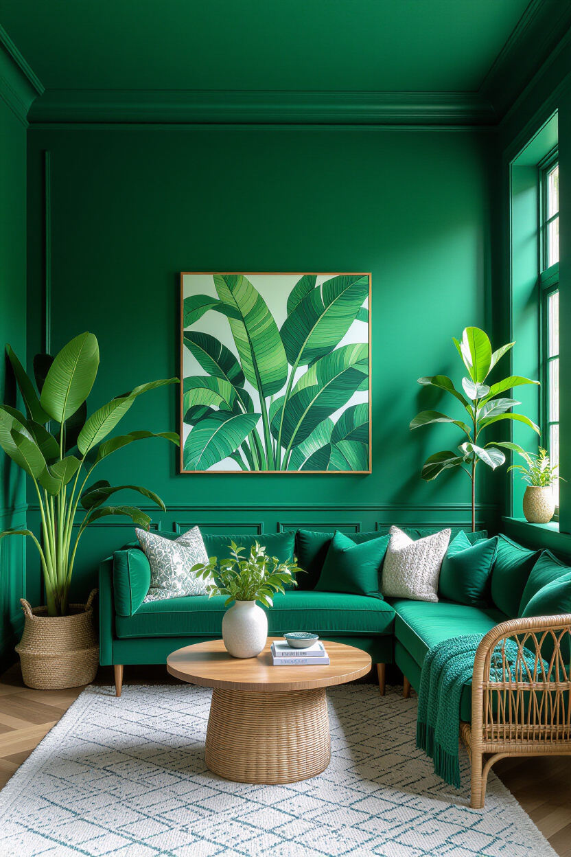 Emerald Green Living Room Walls