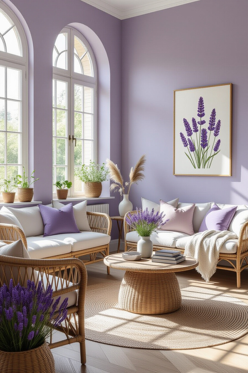 Lavender Living Room Walls