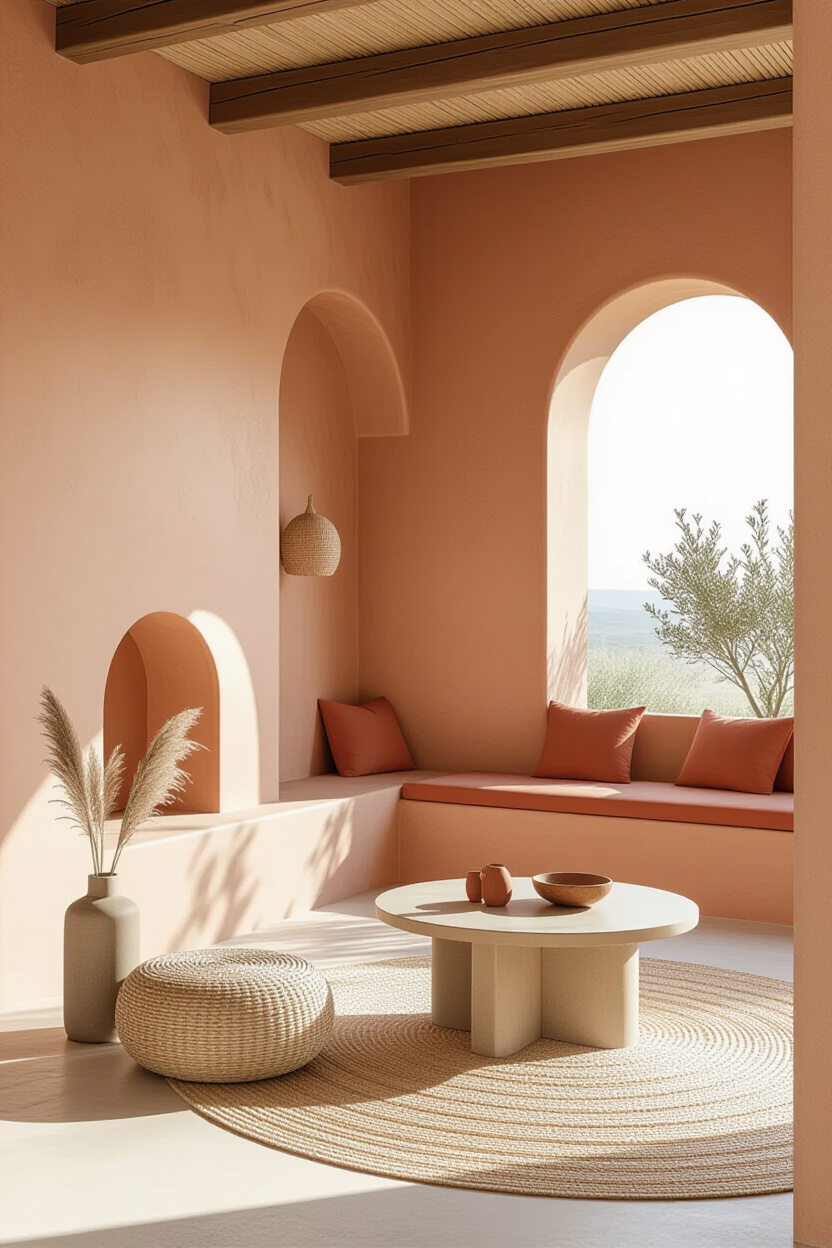 Terracotta Living Room Walls
