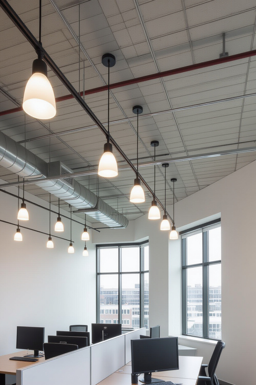 industrial pendant lights in office