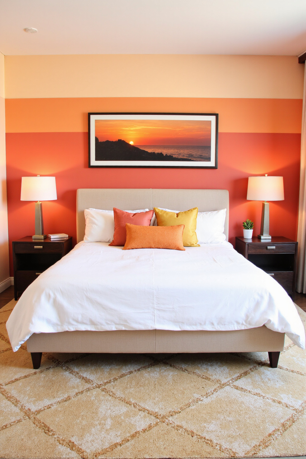 salmon bedroom, coral bedroom aesthetic, pink coastal bedroom, bright bedroom design, coastal vibe bedroom