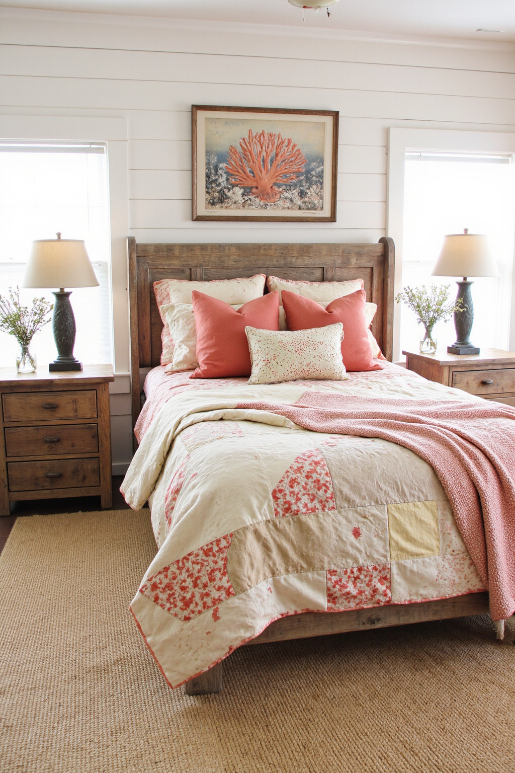 coral bedroom decor, coral bedroom, korean bedroom ideas, light peach room, tropical bedroom ideas caribbean