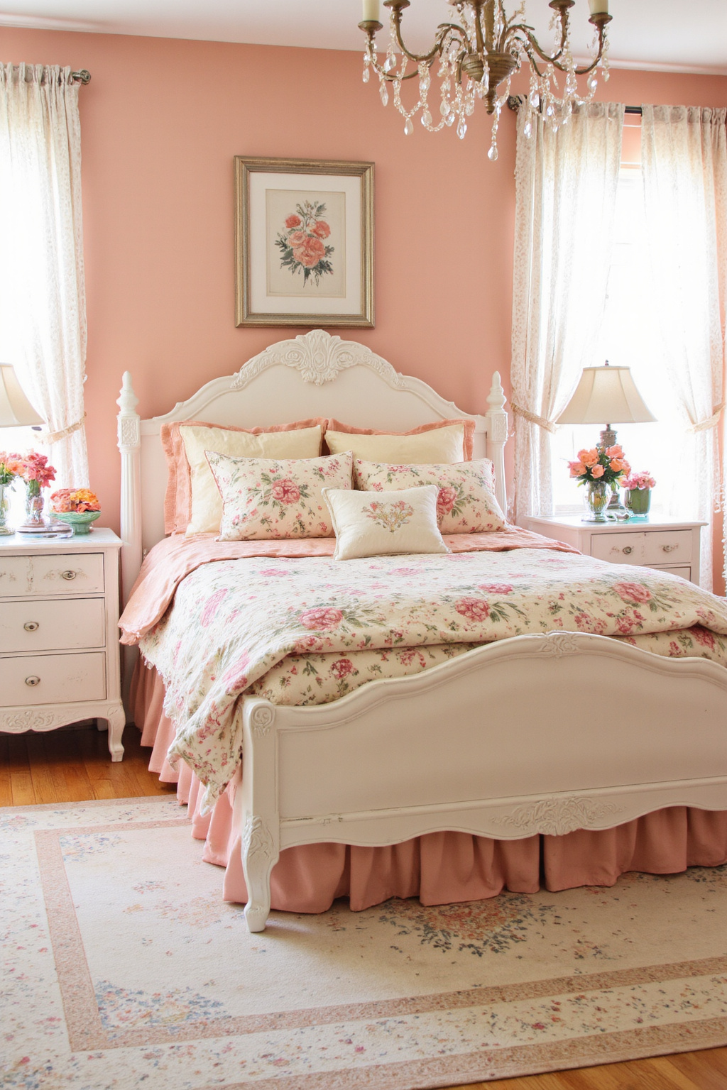 coral bedroom decor, coral bedroom, bedroom aesthetic bright, pink coastal bedroom, coral room ideas