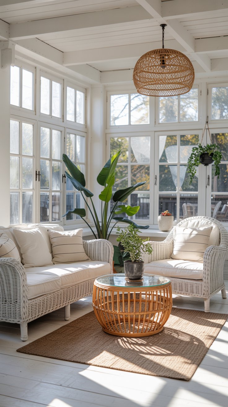 Sunroom with relaxing seating area